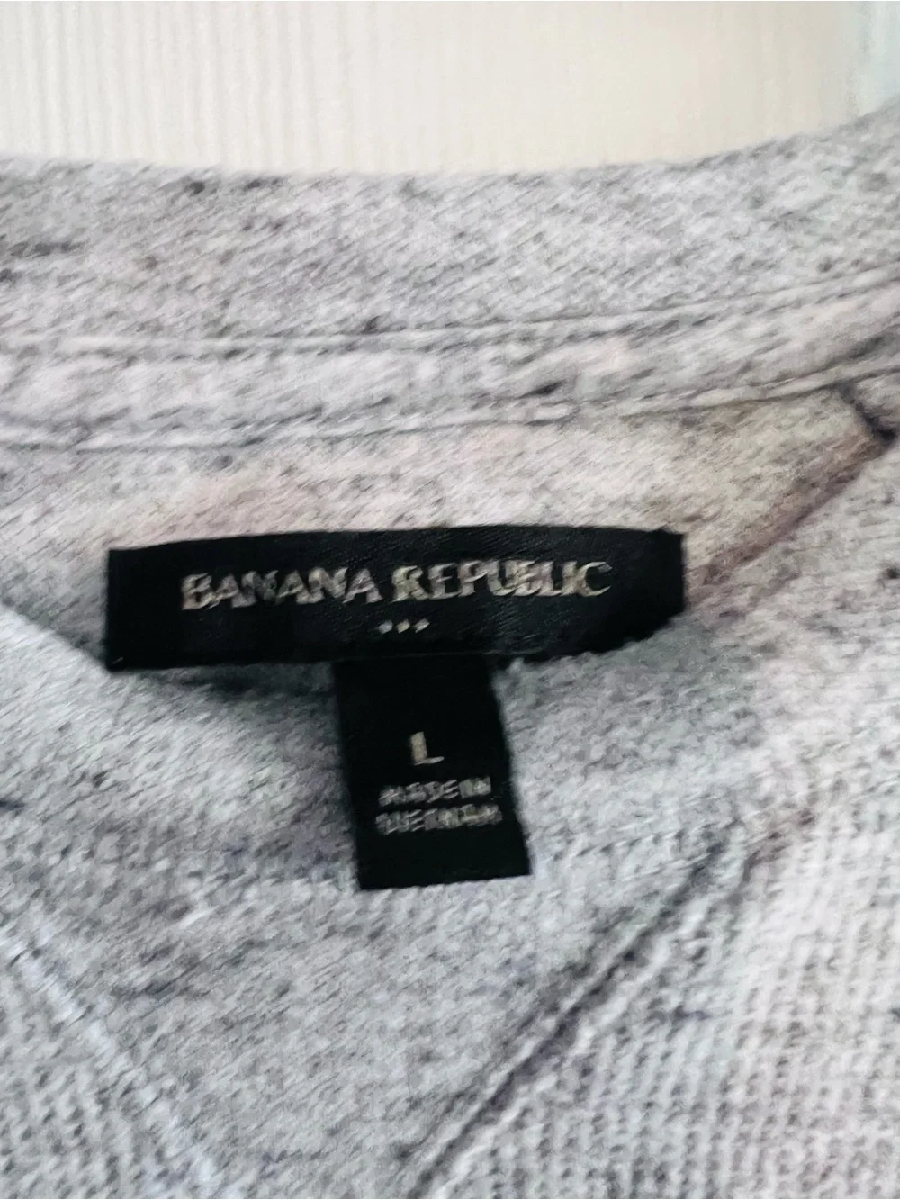 Banana Republic Gray Waffle Crewneck Sweatshirt Pullover Long Sleeve Size Large